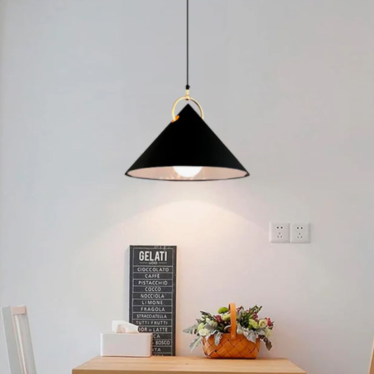 GENERICO - Lámpara Colgante Campana Black Led