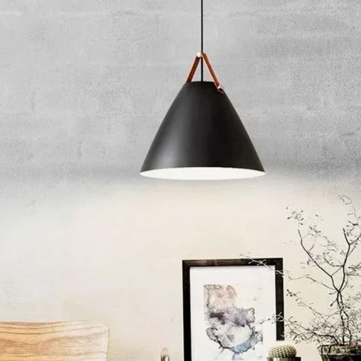 GENERICO - Lámpara Colgante Campana Black Led