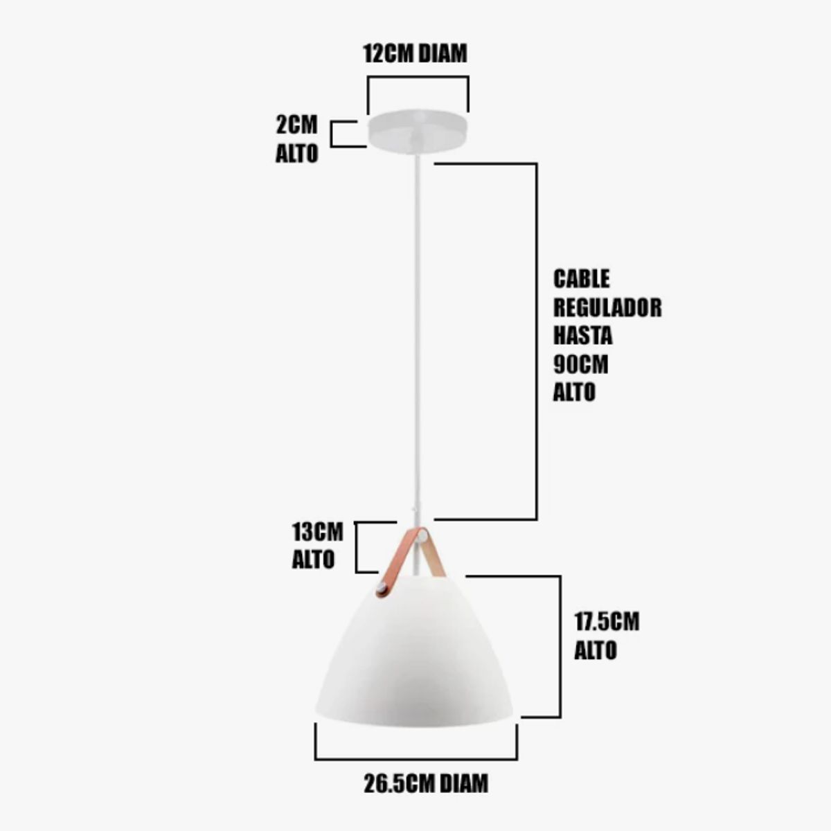 GENERICO - Lámpara Colgante Campana White Led