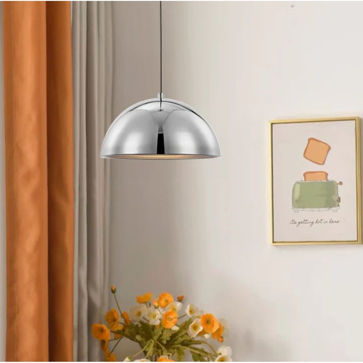 GENERICO - Lámpara Colgante Campana Silver Led