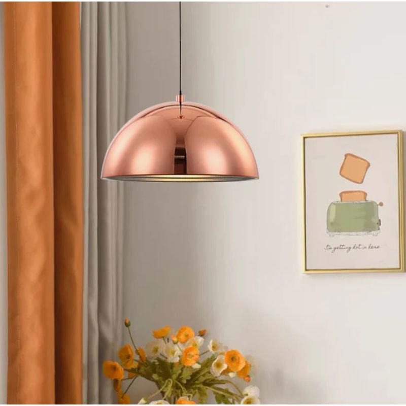 GENERICO - Lámpara Colgante Campana Gold Rose Led