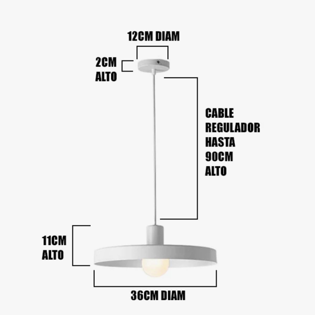 GENERICO - Lámpara Colgante Campana White Led