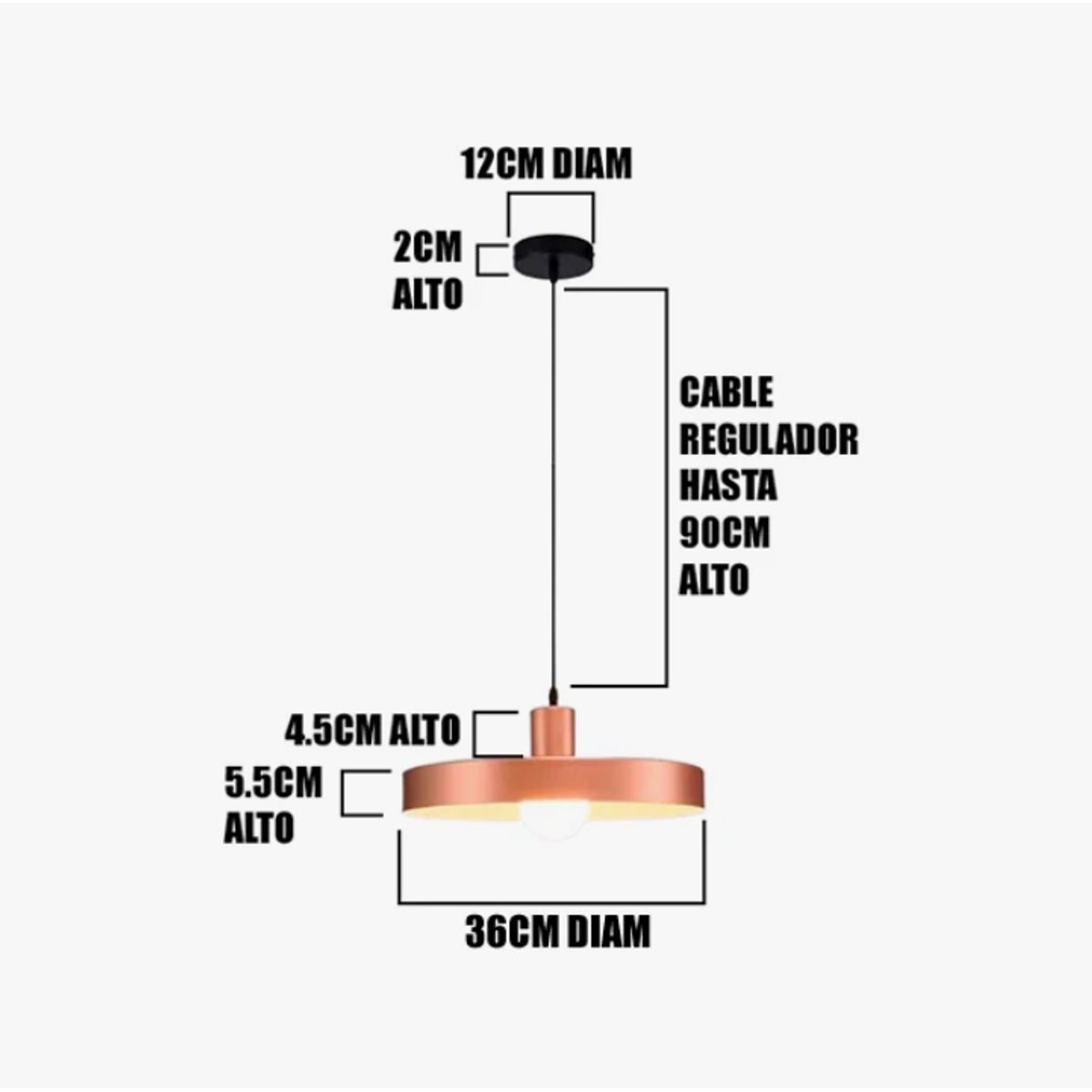 GENERICO - Lámpara Colgante Campana White Led