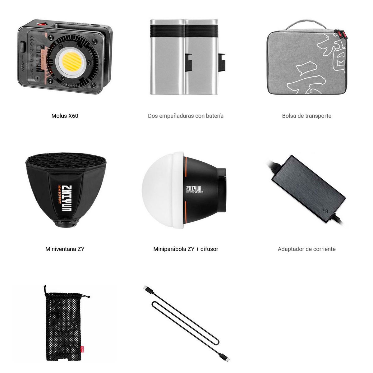 ZHIYUN - ZHIYUN Molus X60 PRO BiColor - Luz Led de Estudio Fotografico y Video