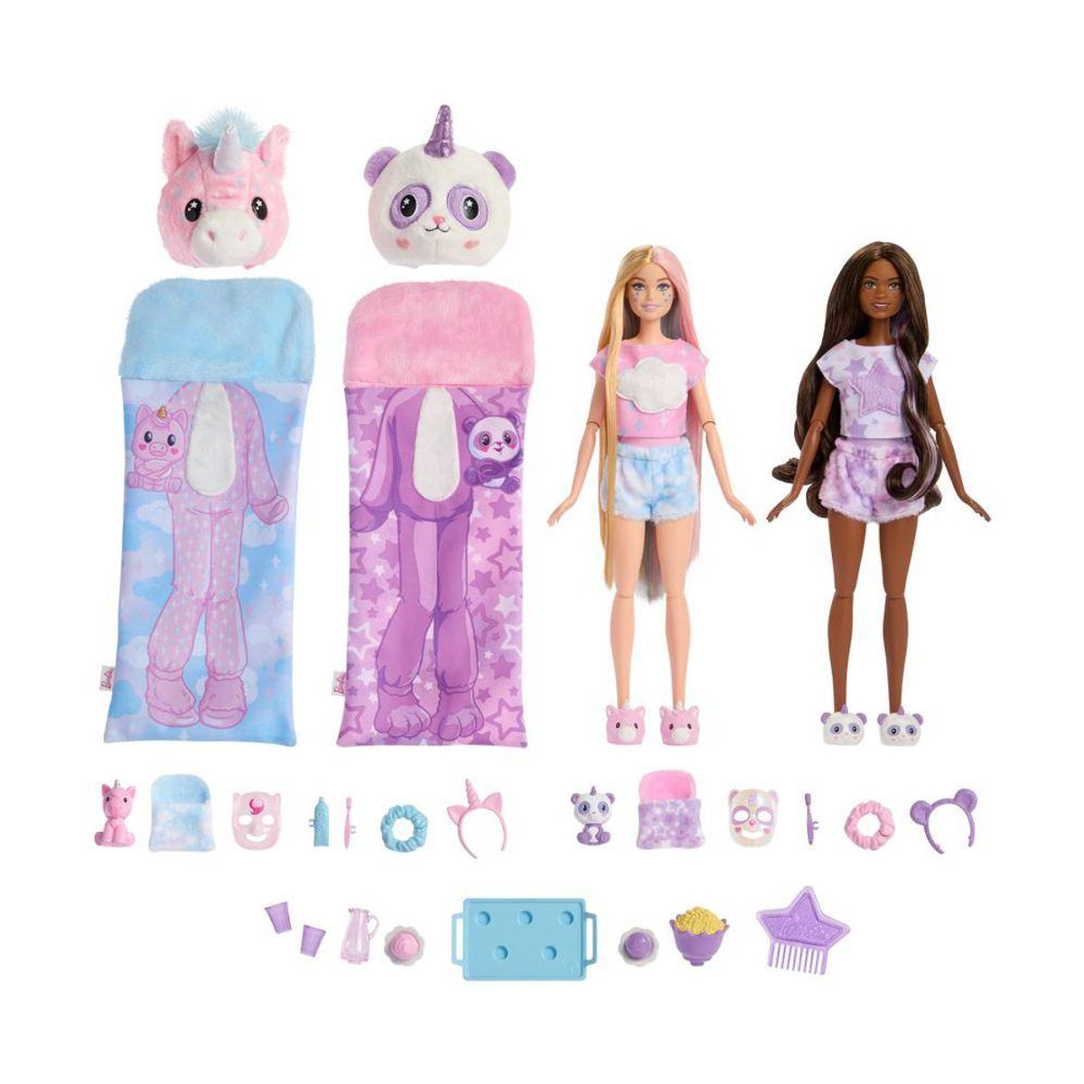 BARBIE - Barbie Cutie Reveal Pack 2 Set Pijamada Pack unicornio