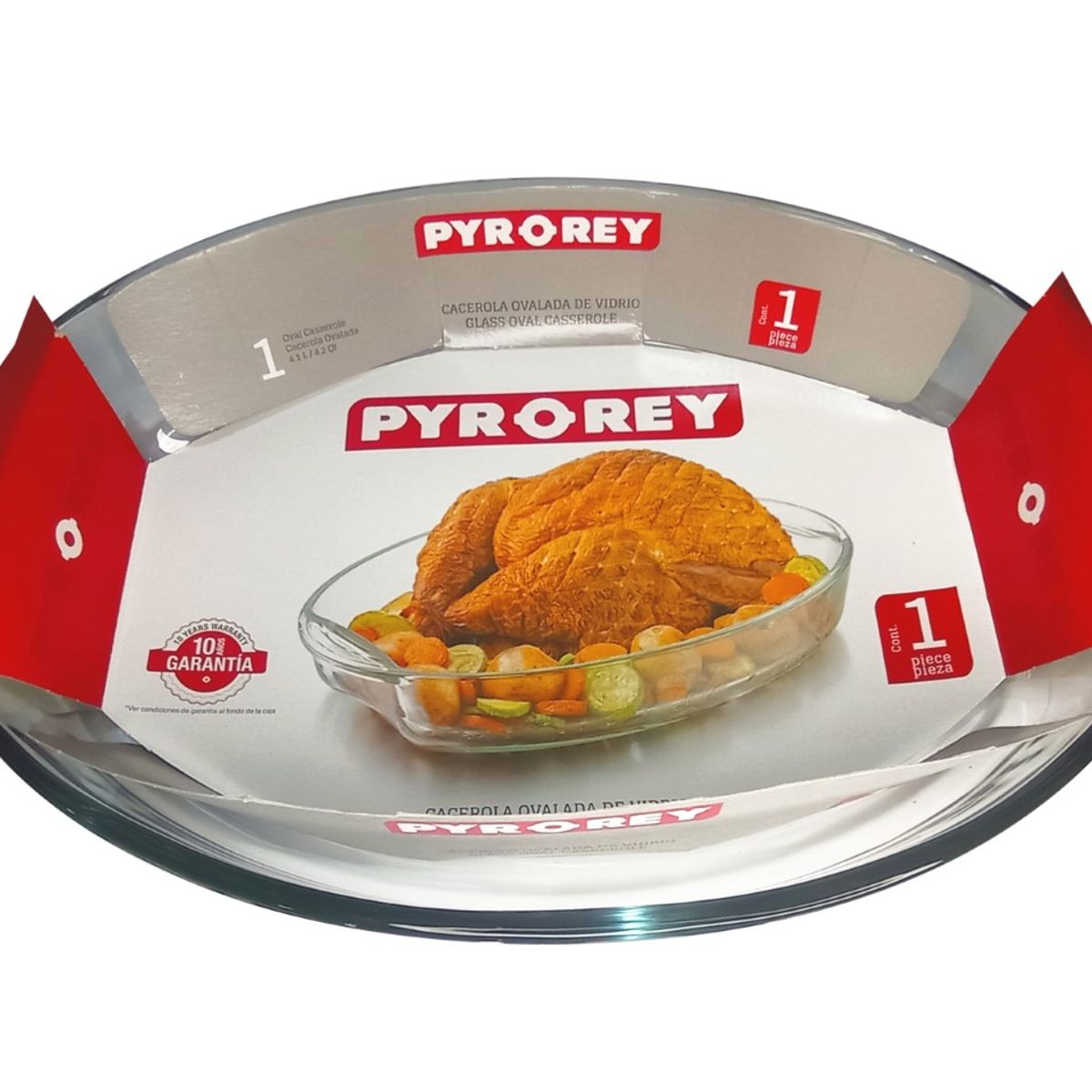 LIBBEY - Refractario de vidrio de 41 litros ovalado