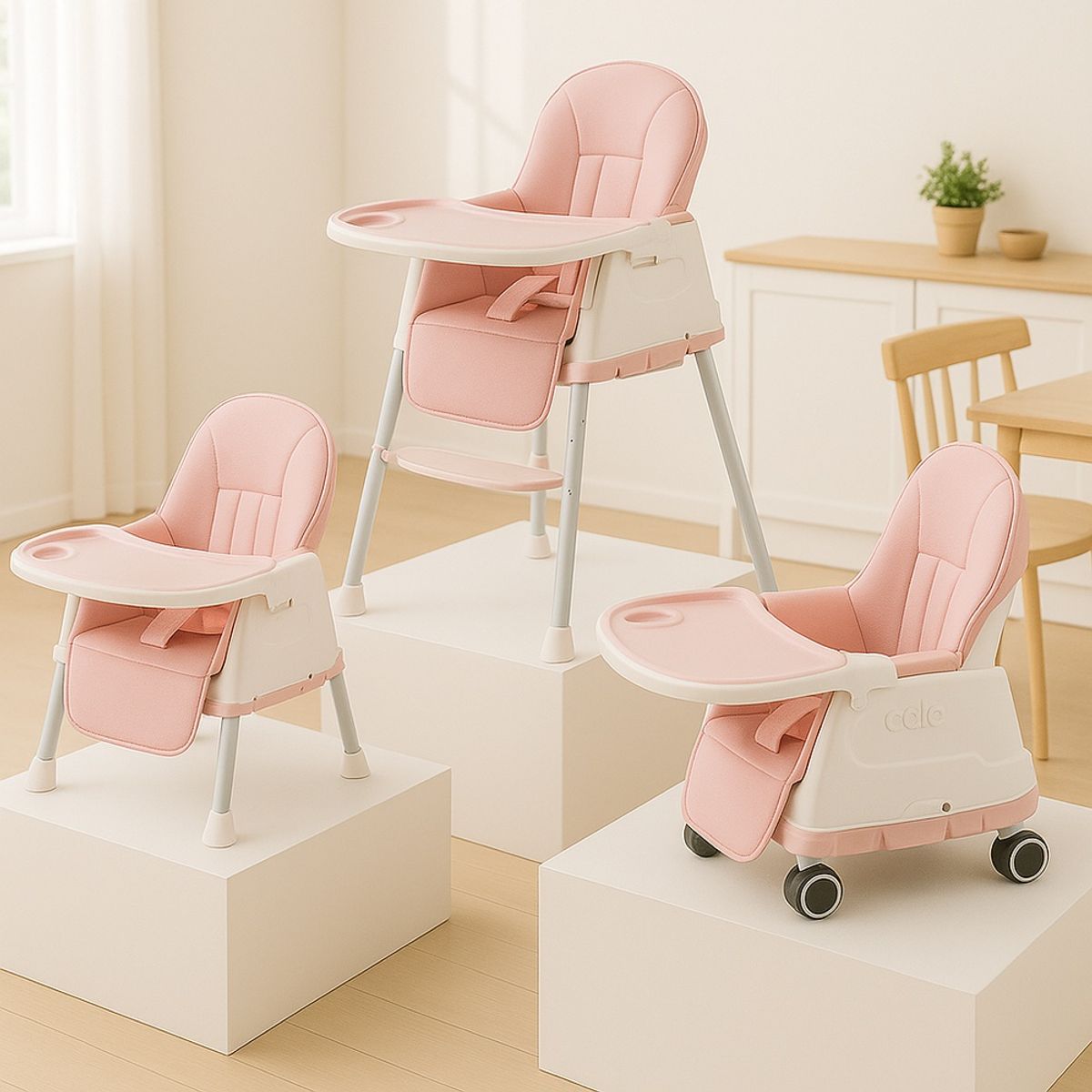 GENERICO - Silla de Comer  Carrito Multifuncional Rosado