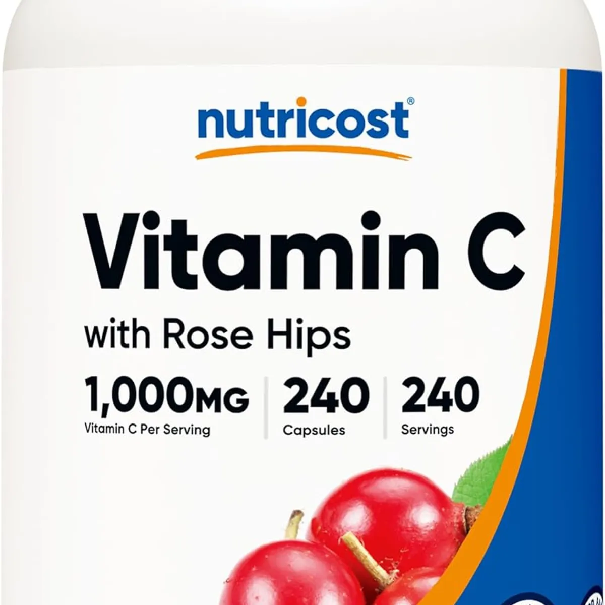 NUTRICOST - Vitamina C 1000Mg Con Rose Hips Nutricost Rosa Mosqueta