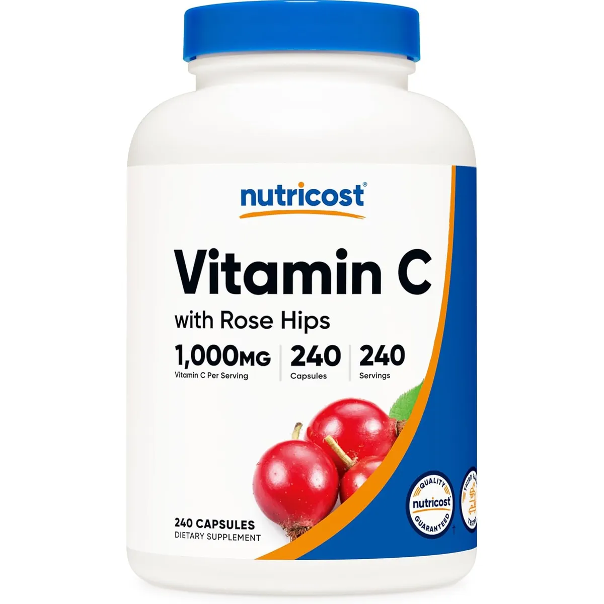 NUTRICOST - Vitamina C 1000Mg Con Rose Hips Nutricost Rosa Mosqueta