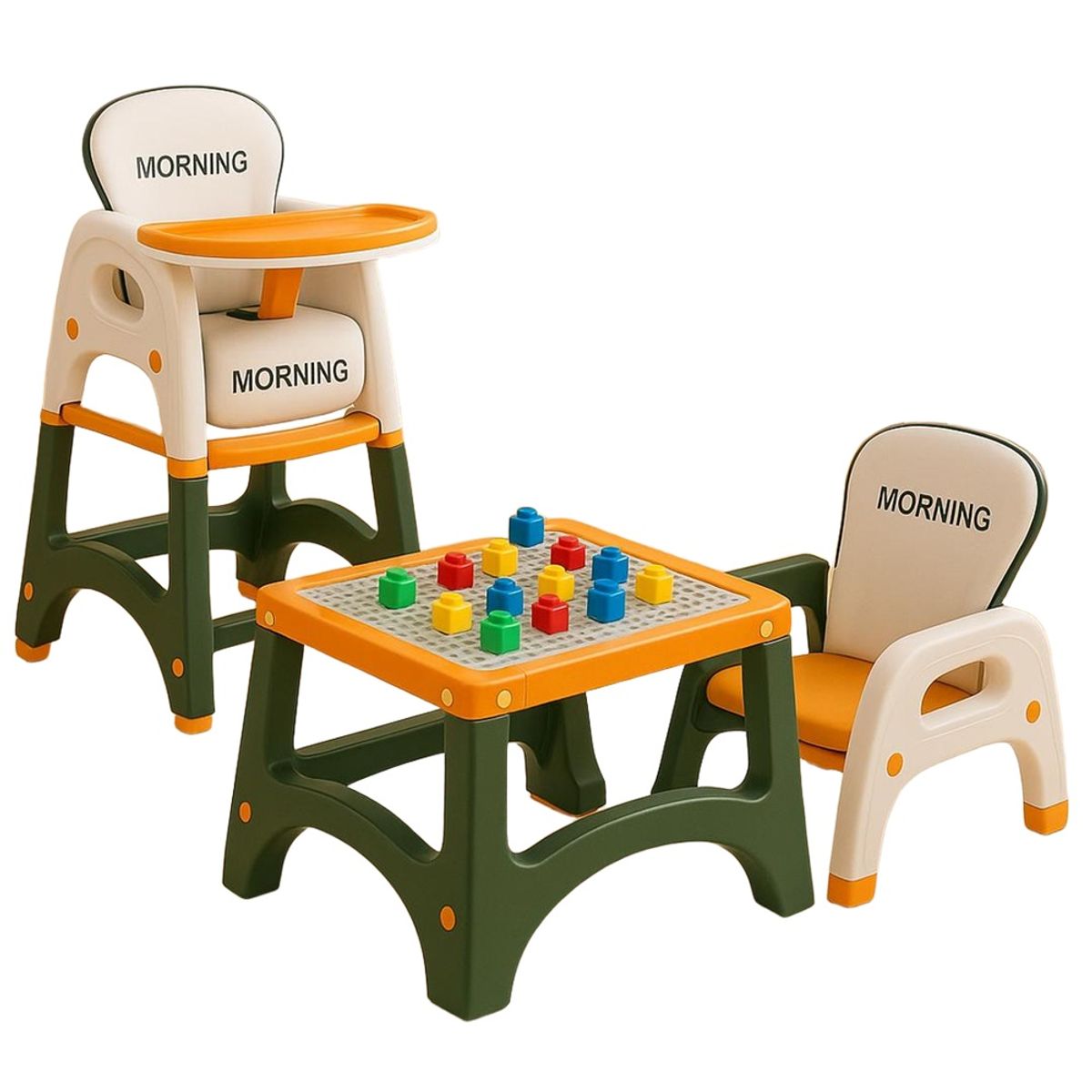 GENERICO - Silla de Comer  Mesa de Juegos Multifuncional Naranja
