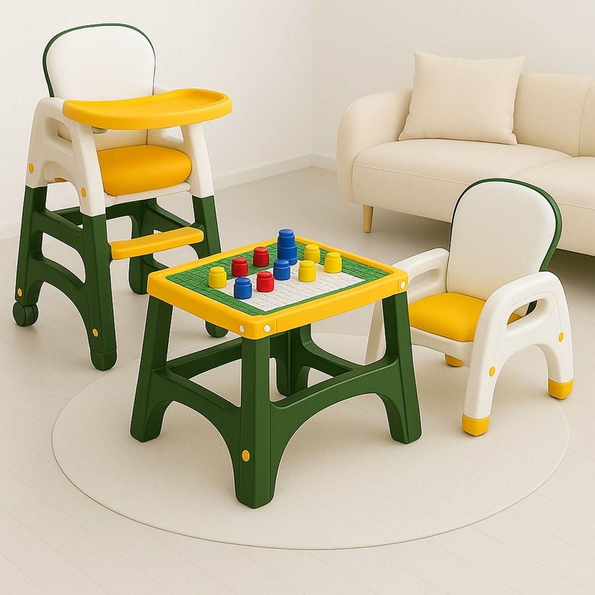 GENERICO - Silla de Comer  Mesa de Juegos Multifuncional Naranja