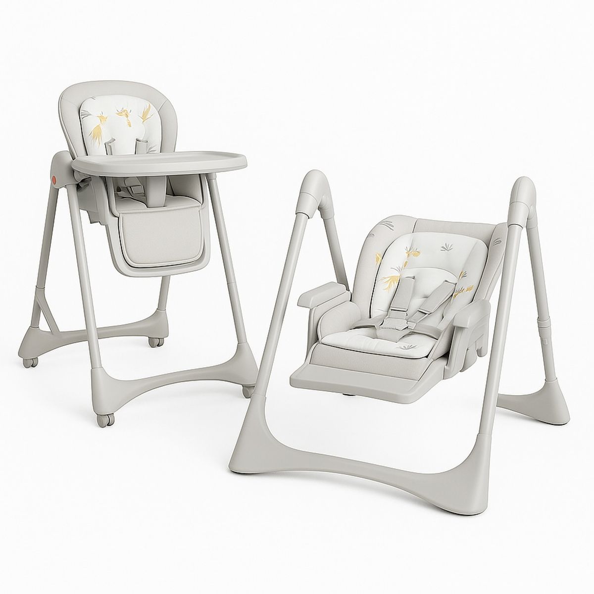 GENERICO - Silla de Comer  Mecedora Multifuncional Gris