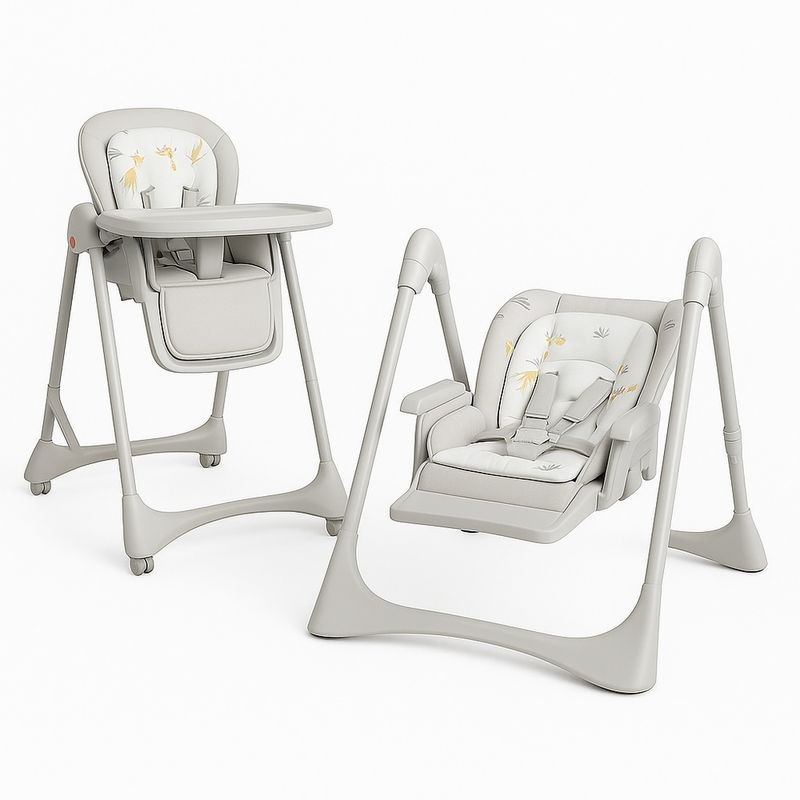 GENERICO - Silla de Comer  Mecedora Multifuncional Gris