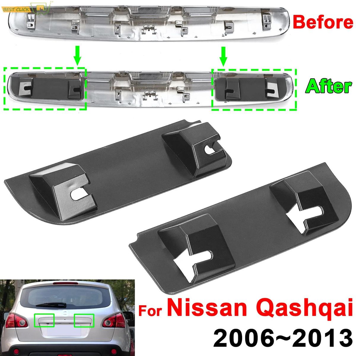 GENERICO - Kit de reparación de manija de maletero de Nissan Qashqai  2006 al 2013