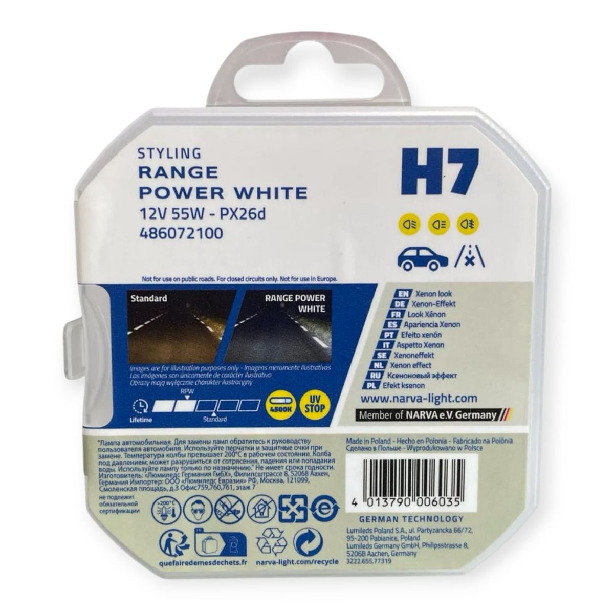 NARVA - Foco Narva Xenón H7 12v 55w Luz Blanca