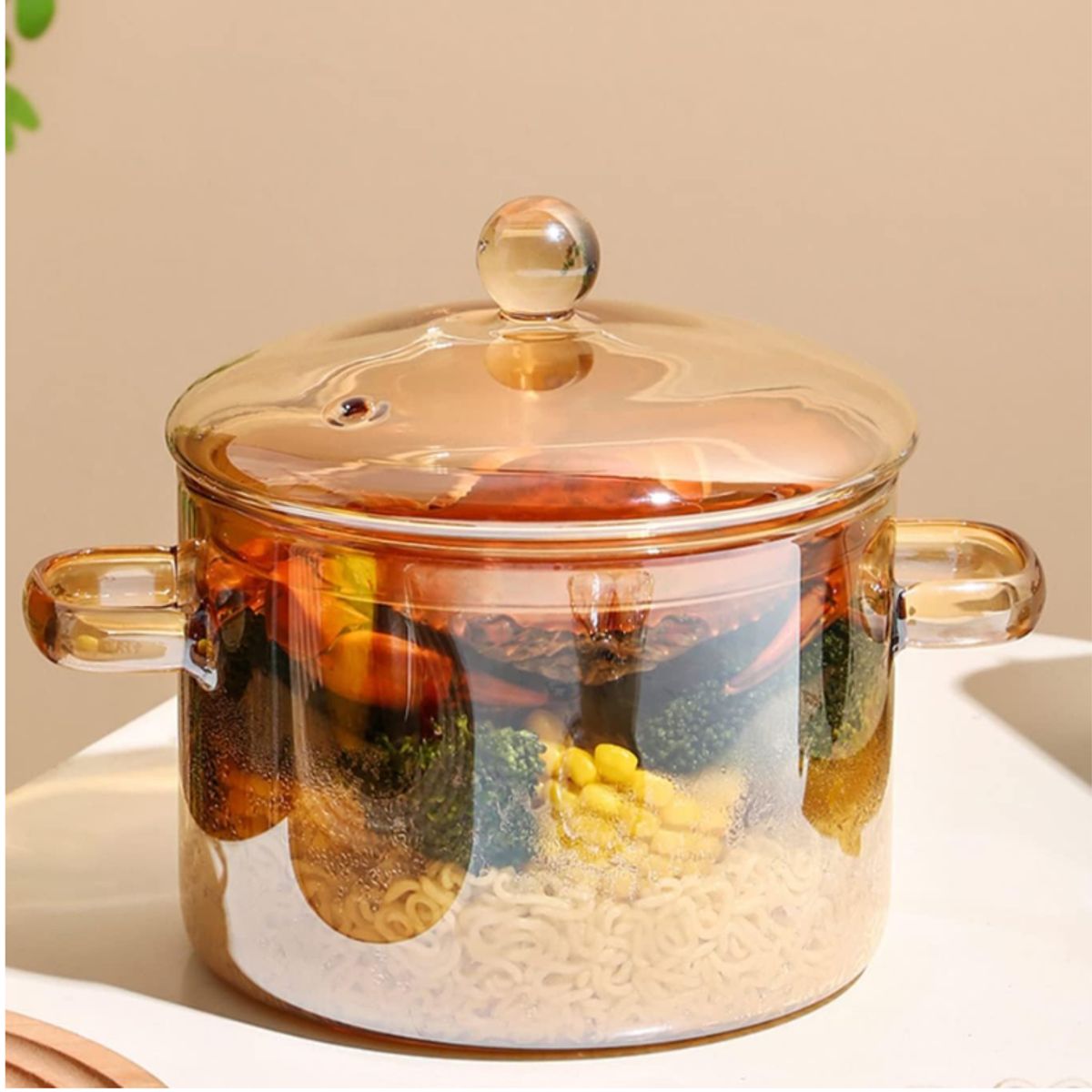 GENERICO - Olla de Vidrio de borosilicato Alto 1.5 L