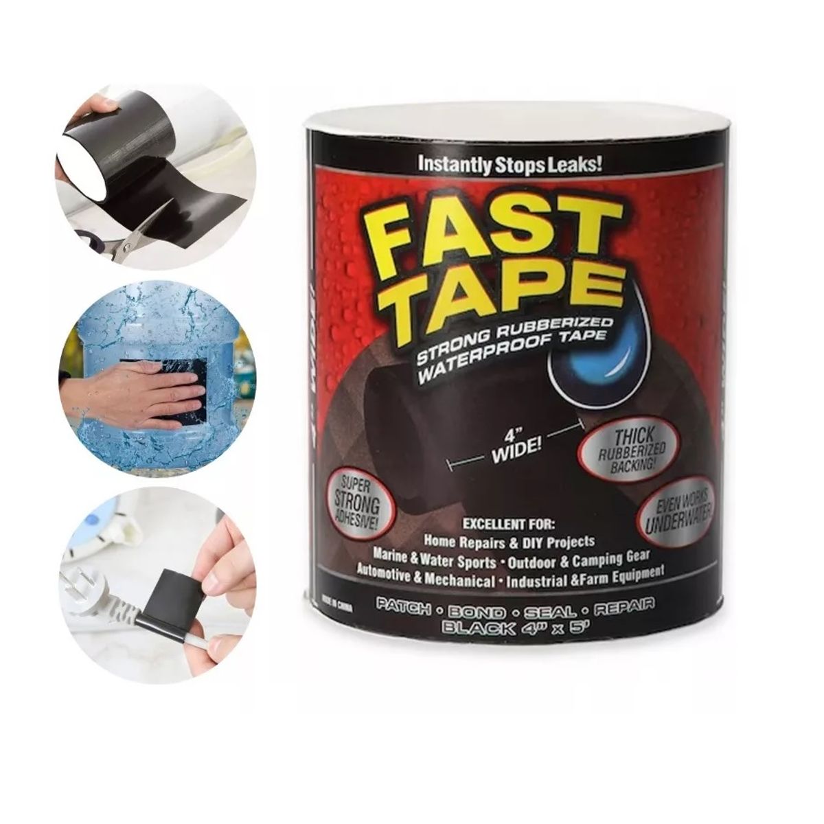 GENERICO - CINTA ADHESIVA IMPERMEABLE DE PVC PARA SELLAR FUGAS PEQUEÑO