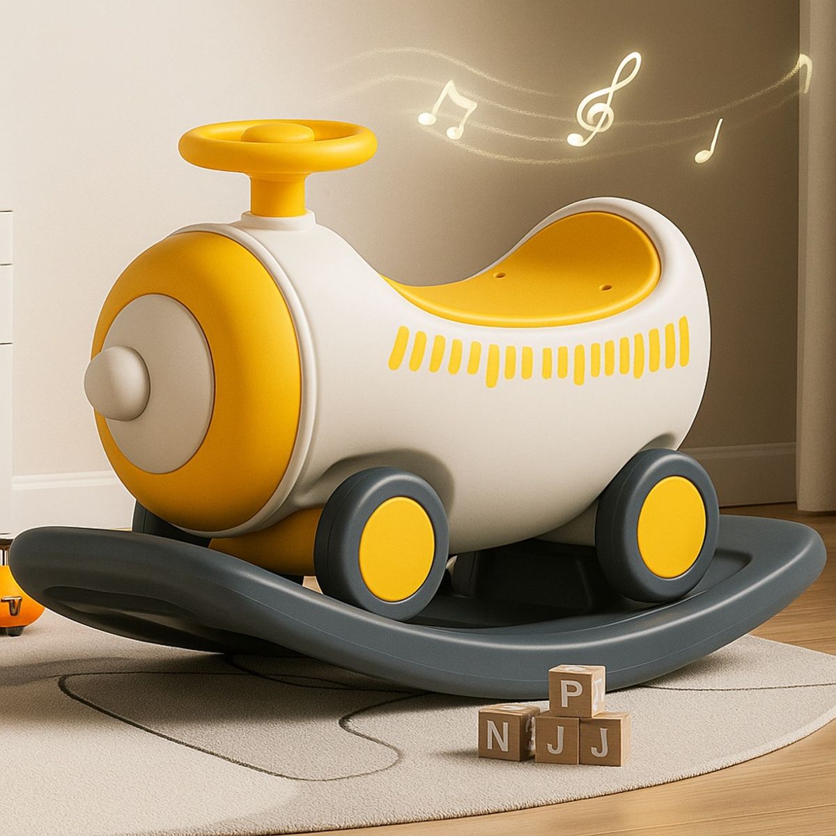 GENERICO - Carrito  Mecedora Balancin Amarillo