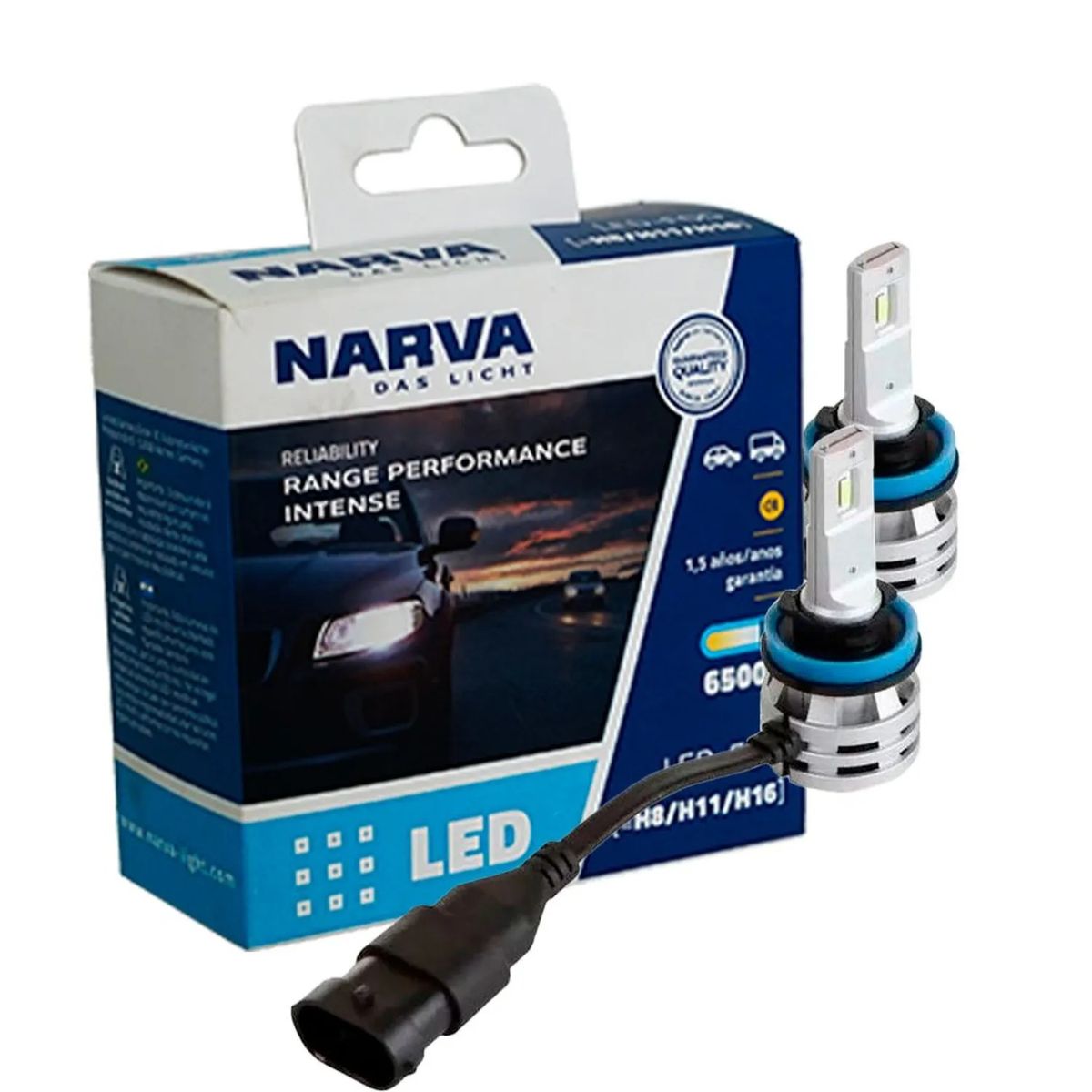 NARVA - Foco Narva Led Blanca H11 H8 H16 12v 24v 20w 6500k Lúmenes