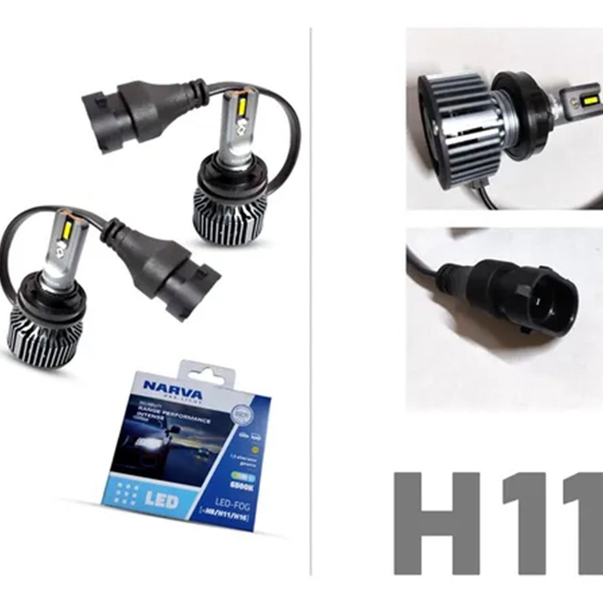NARVA - Foco Narva Led Blanca H11 H8 H16 12v 24v 20w 6500k Lúmenes