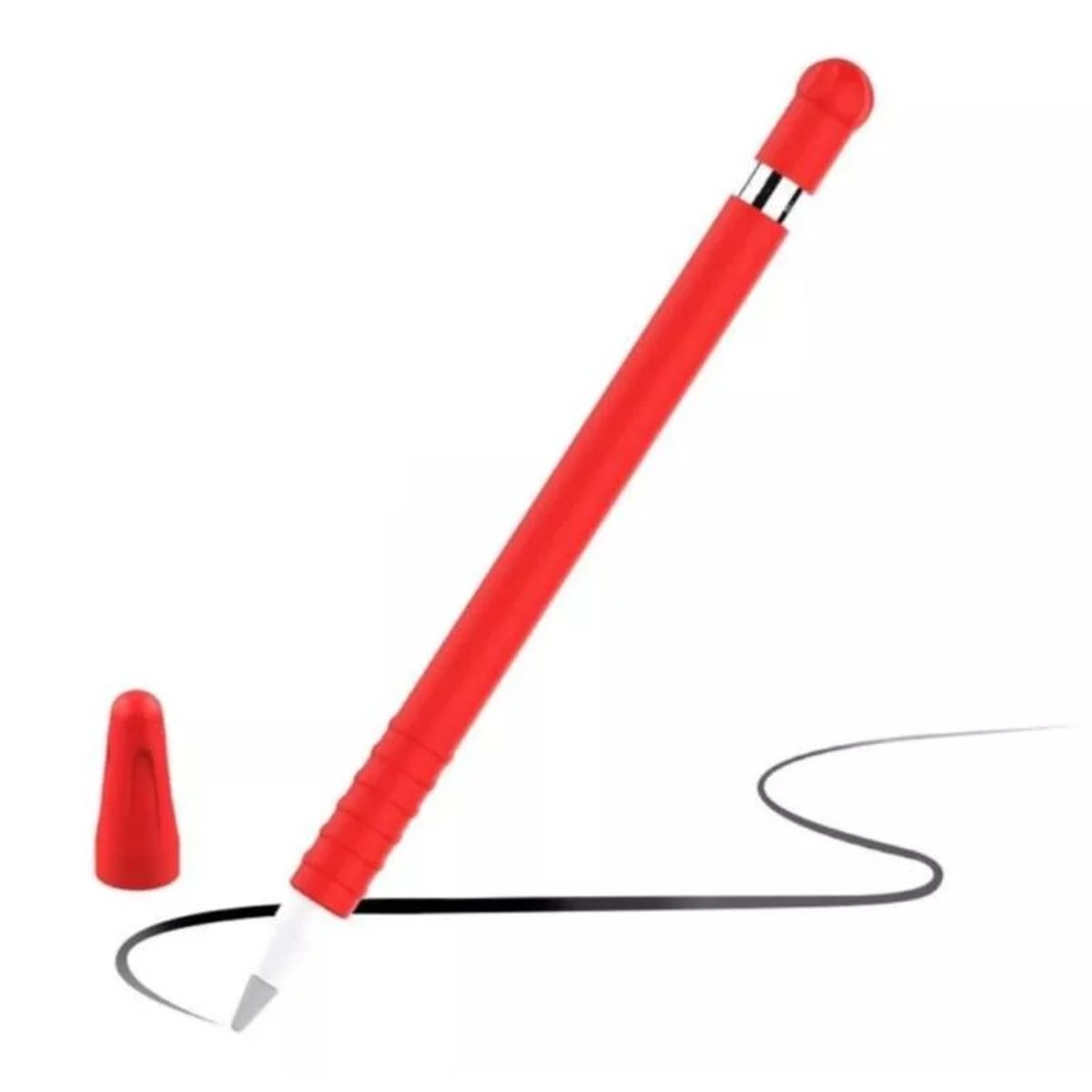 GENERICO - funda case protector cobertor generico para apple pencil 1 rojo