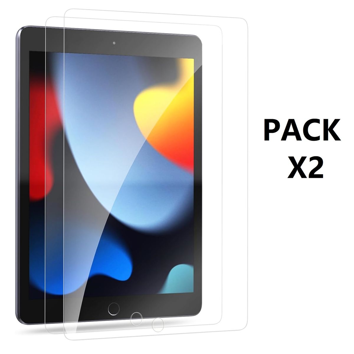 GENERICO - Pack x2 Mica vidrio generica para ipad 9, ipad 8, ipad 7 10.2 pulgadas