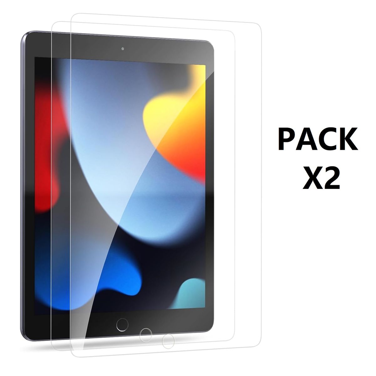 GENERICO - Pack x2 Mica vidrio generica para ipad 9, ipad 8, ipad 7 10.2 pulgadas