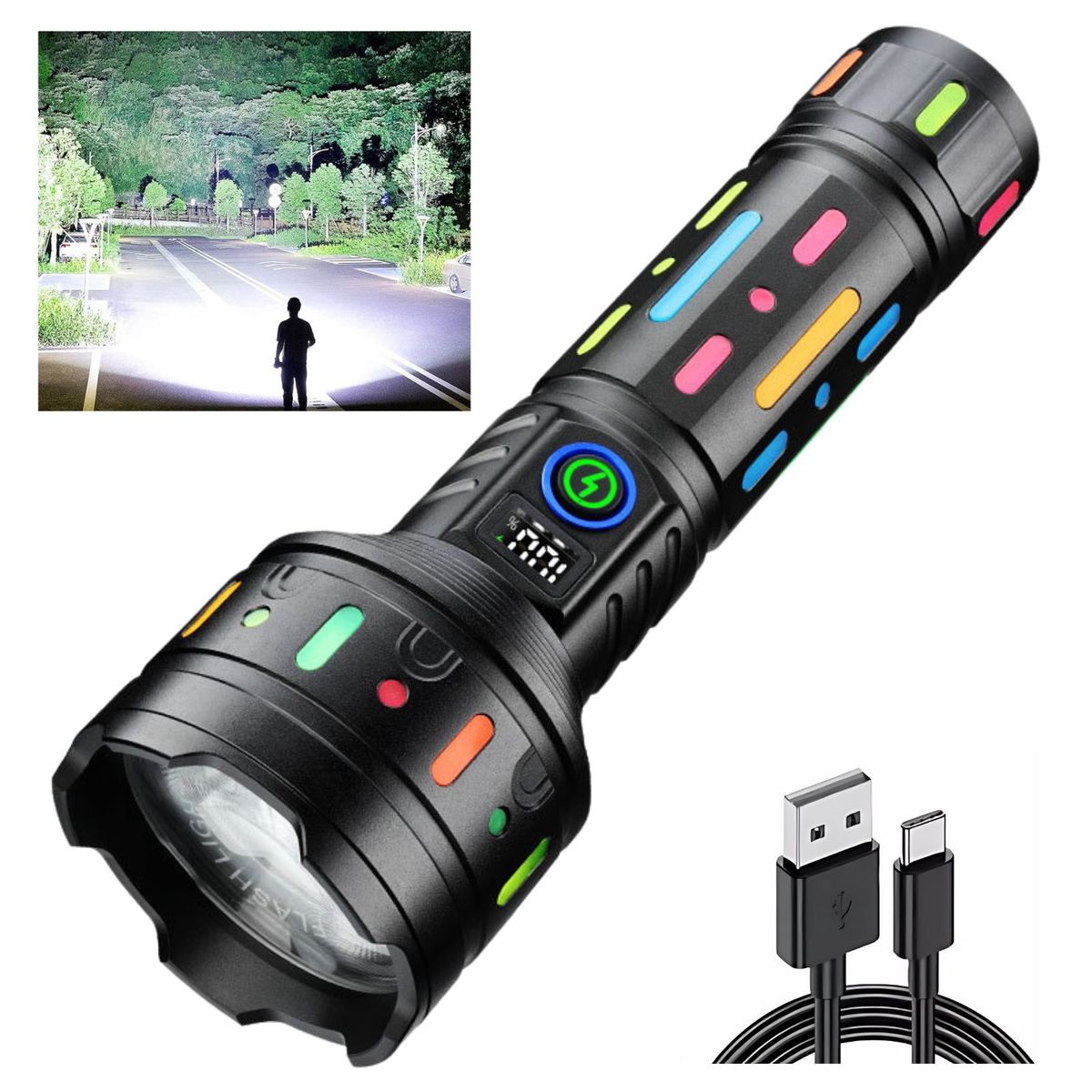 LIDIMI - Linterna Táctica Profesional 3000 Metros Alta Potencia