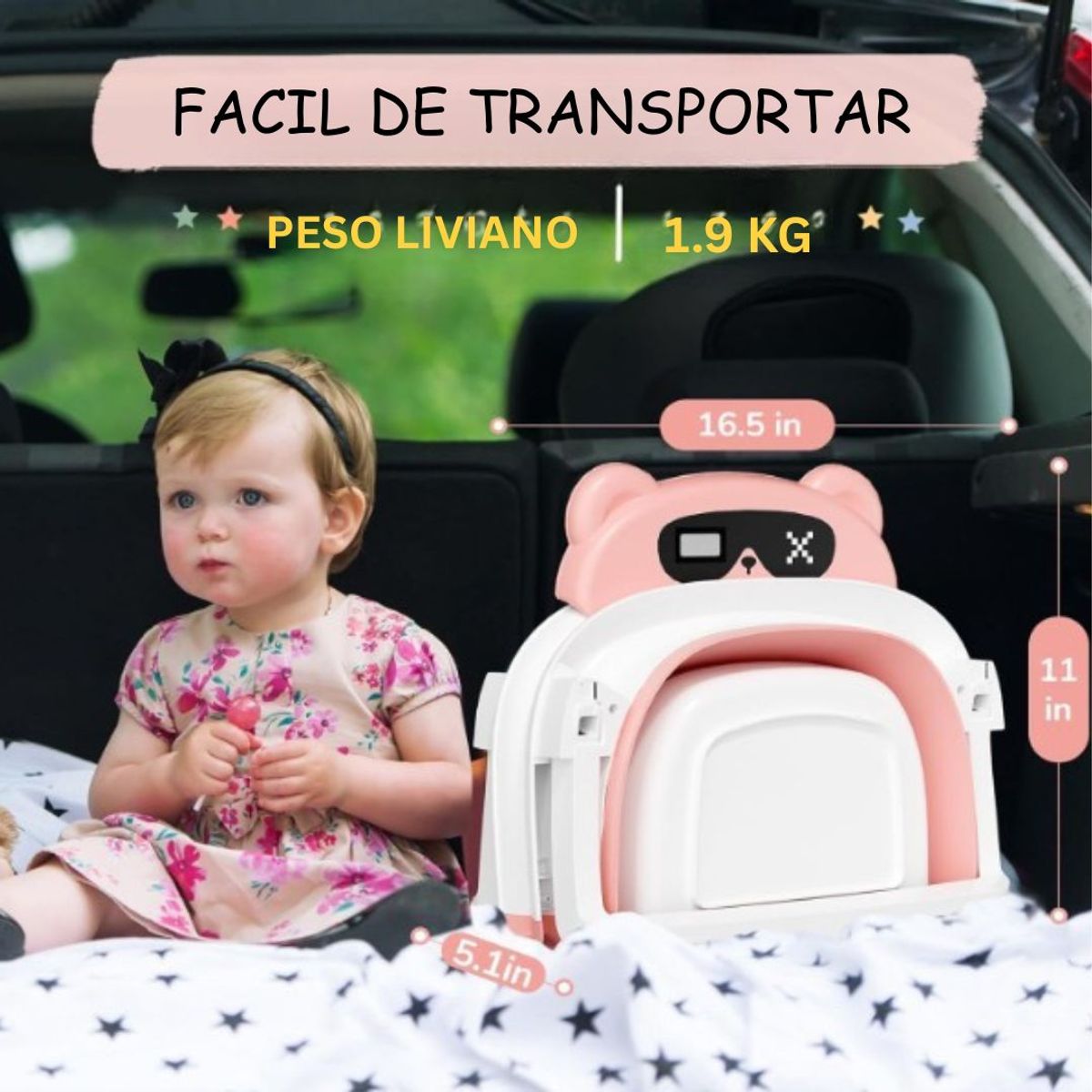 GENERICO - BAÑERA PORTATIL PARA BEBE CON TERMOMETRO Y COJIN EN ROSA