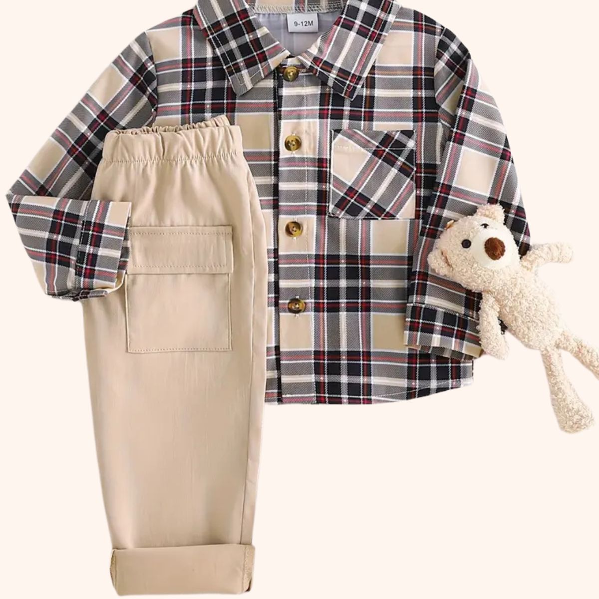 GENERICO - Conjunto leñador camisa y pantalón bebe niño