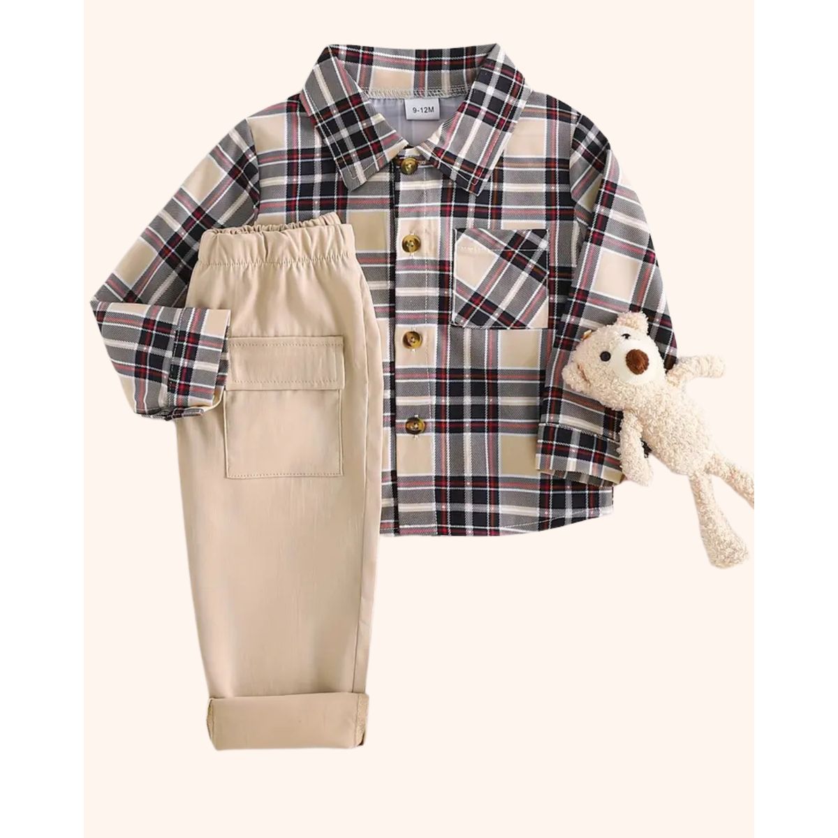 GENERICO - Conjunto leñador camisa y pantalón bebe niño