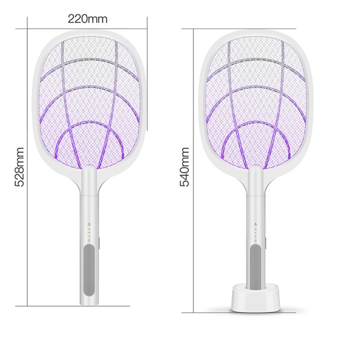 GENERICO - MATAMOSCAS ELECTRÓNICO DOS EN UNO RECARGABLE POR USB LÁMPARA LED