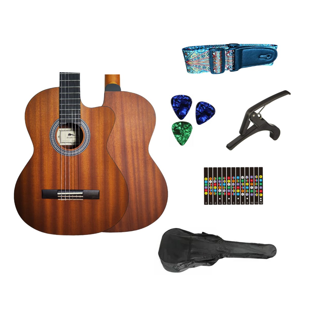 GENERICO - Combo Guitarra Acústica Con Corte California GUI-150