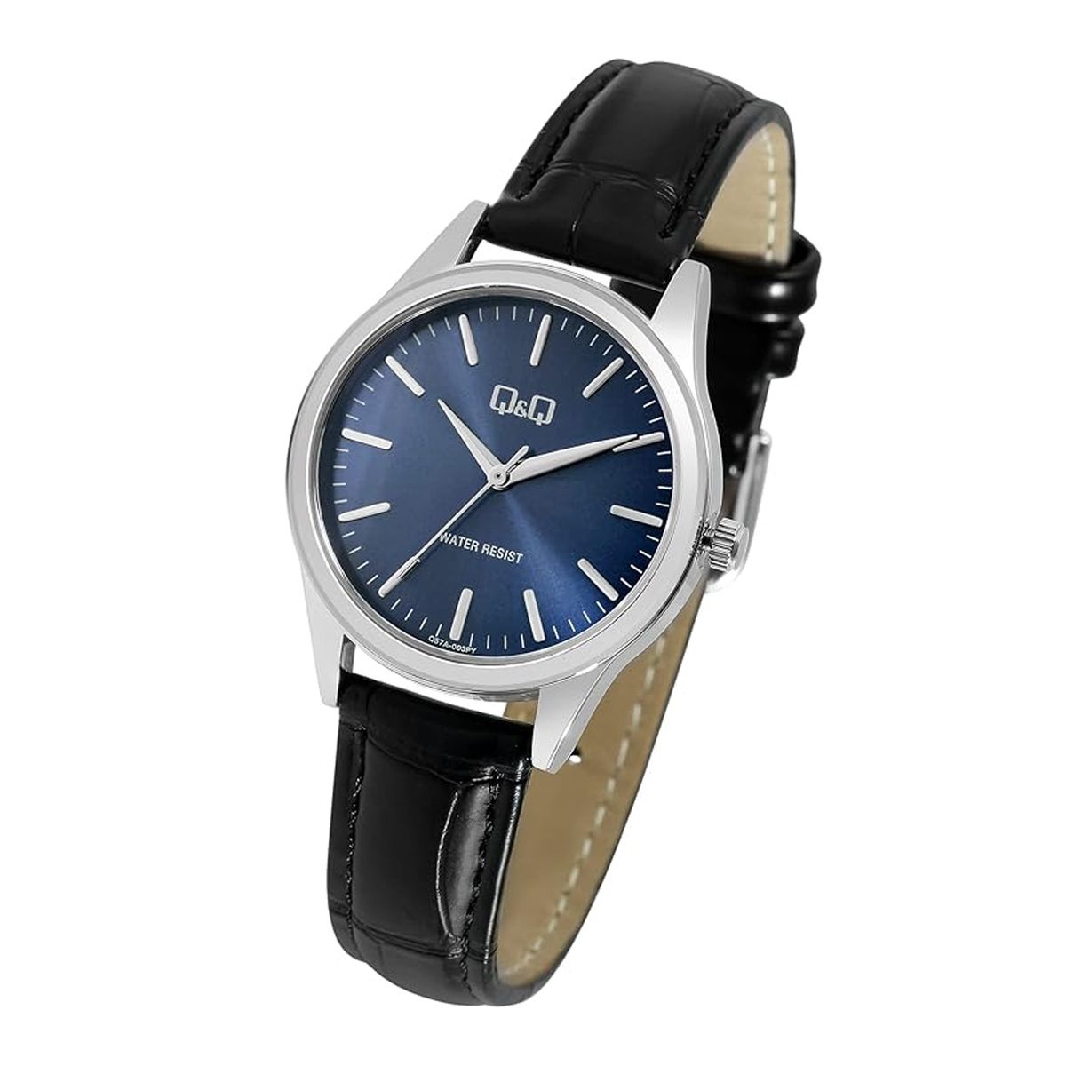 Q&Q - RELOJ MUJER CUERO NEGRO PLATEADO MARCA QQ - MD9