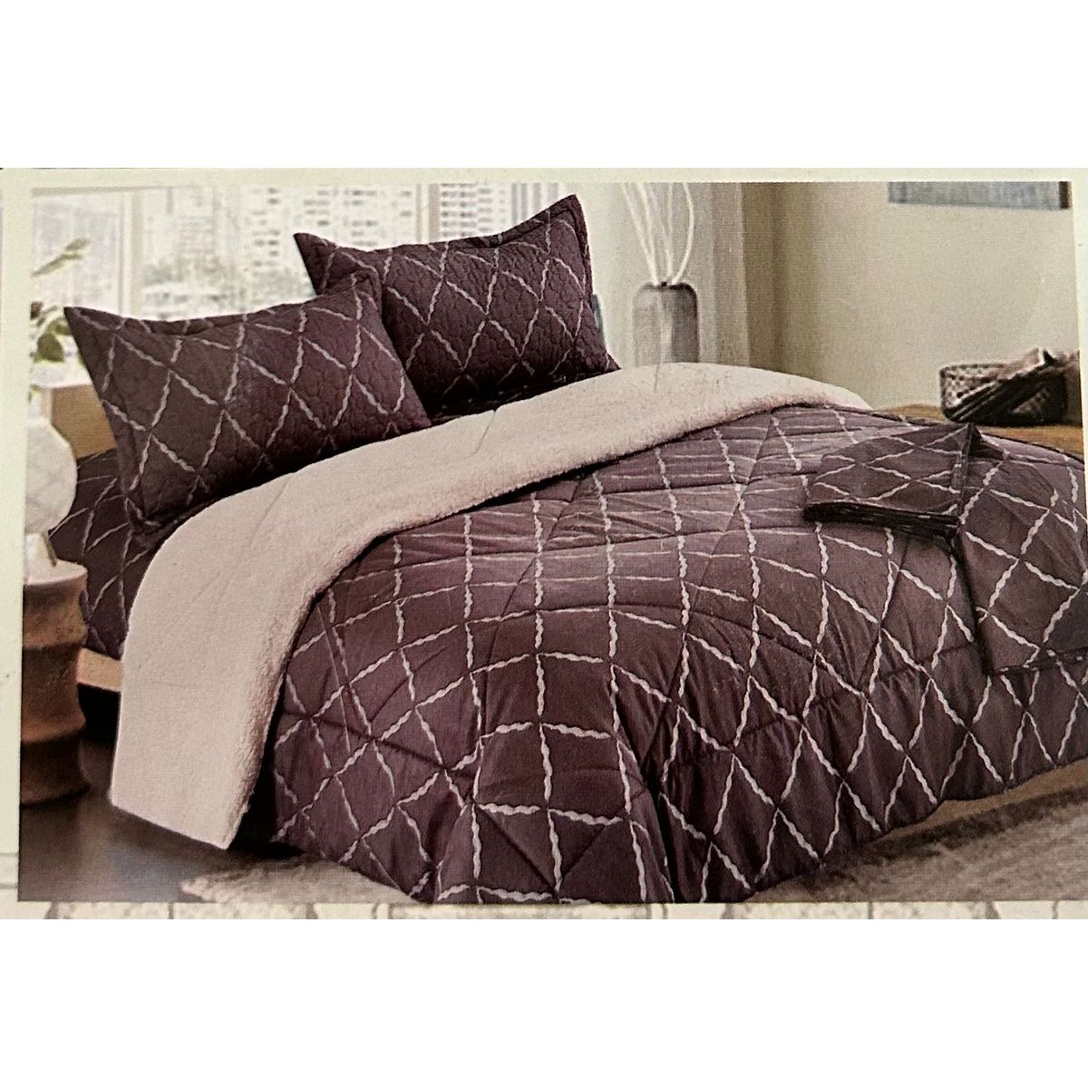 MINGDA - Set de Edredon 2 Pz c/ Carnero + Set Sabanas + Fundas 5 Piezas PREMIUN