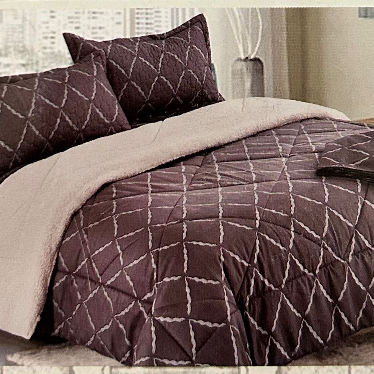 MINGDA - Set de Edredon 2 Pz c/ Carnero + Set Sabanas + Fundas 5 Piezas PREMIUN