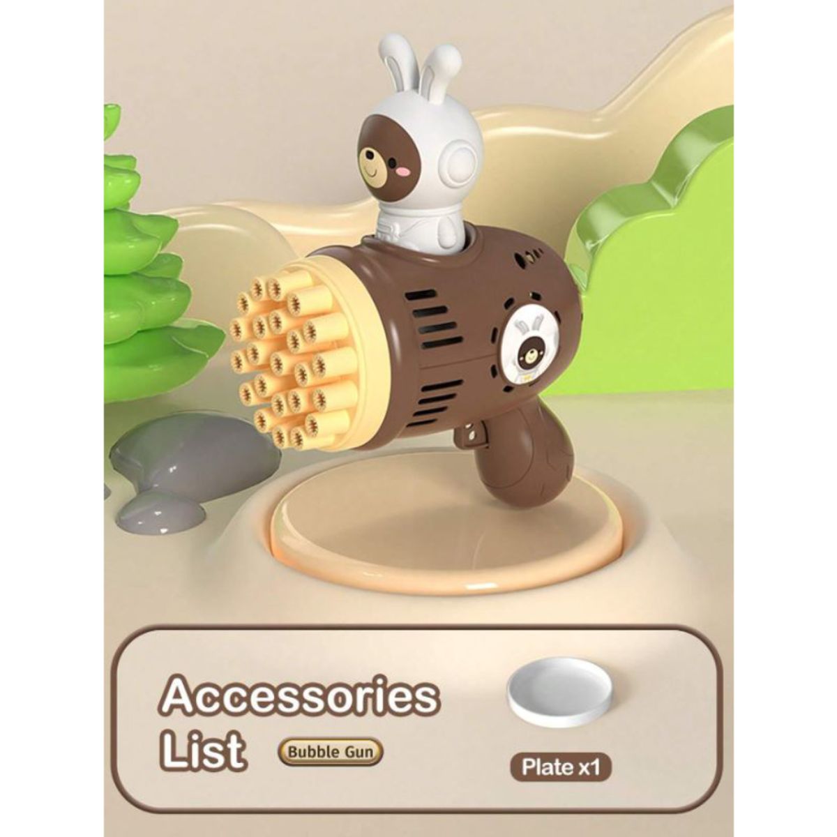 GENERICO - Pistola de burbujas linda y divertida MARRON