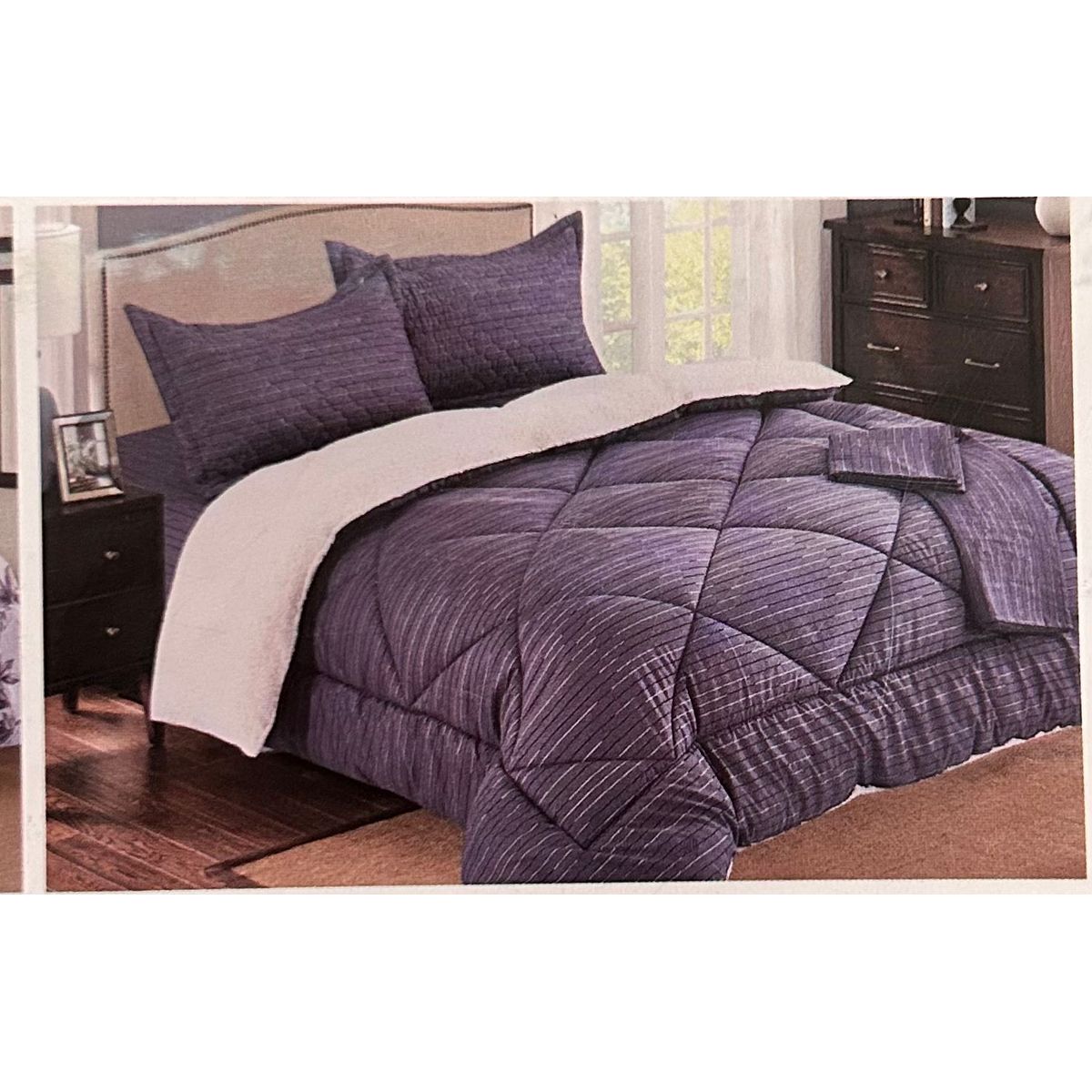 MINGDA - Set de Edredon 2 Pz c/ Carnero + Set Sabanas + Fundas 5 Piezas PREMIUN