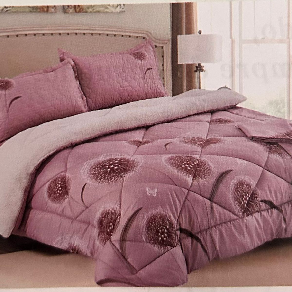 MINGDA - Set de Edredon 2 Pz c/ Carnero + Set Sabanas + Fundas 5 Piezas PREMIUN