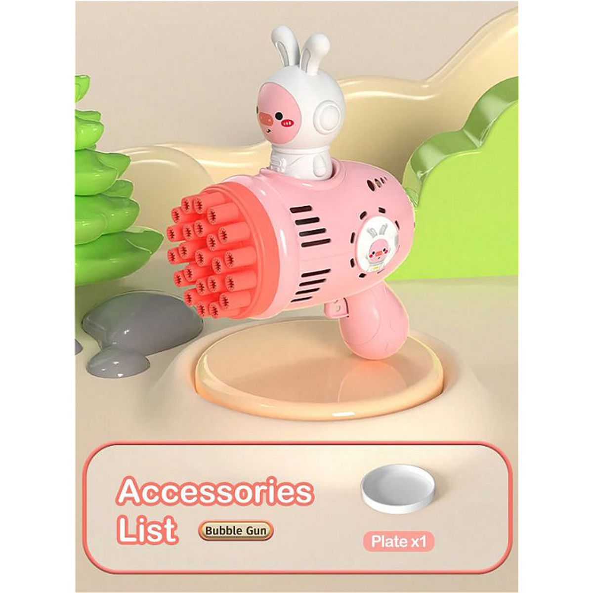 GENERICO - Pistola de burbujas linda y divertida Rosa