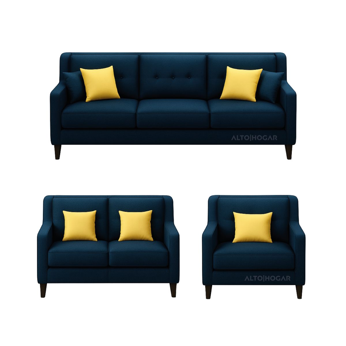 ALTO HOGAR - Juego de Sala 3 2 1 Colette Azul Noche Tapiz Antifluido