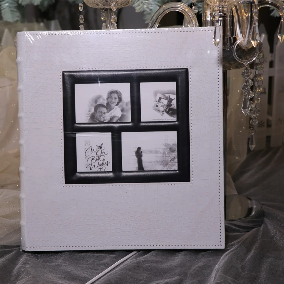 GENERICO - Album de Cuero Sintético Texturado para 500 fotos en tamaño jumbo o 10x15 BLANCO