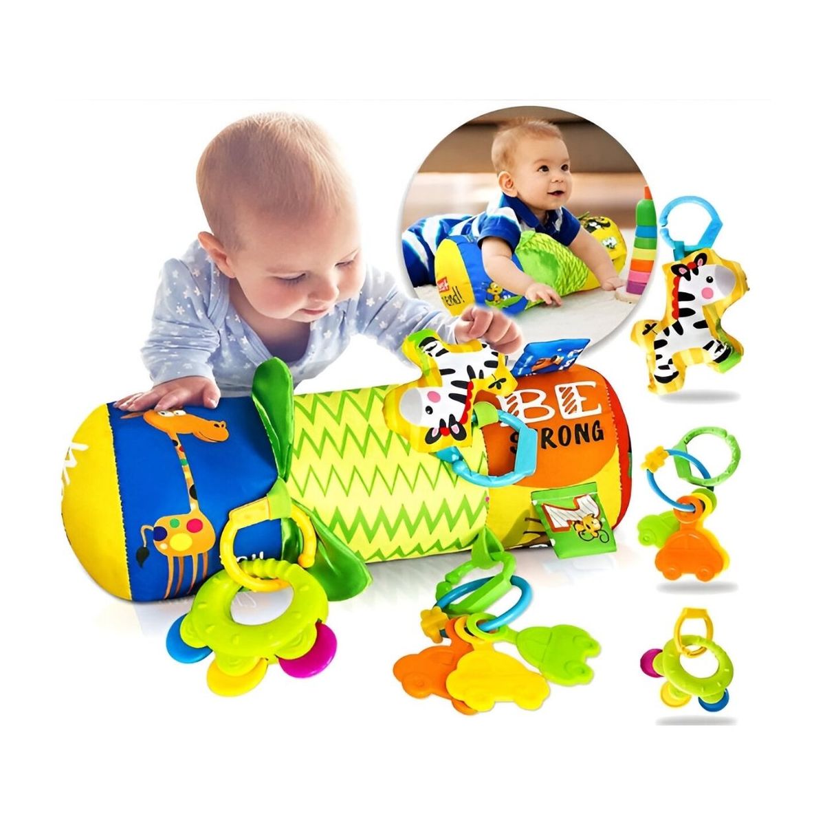 GENERICO - Rodillo de Actividades Sensoriales con Sonajeros para Bebés