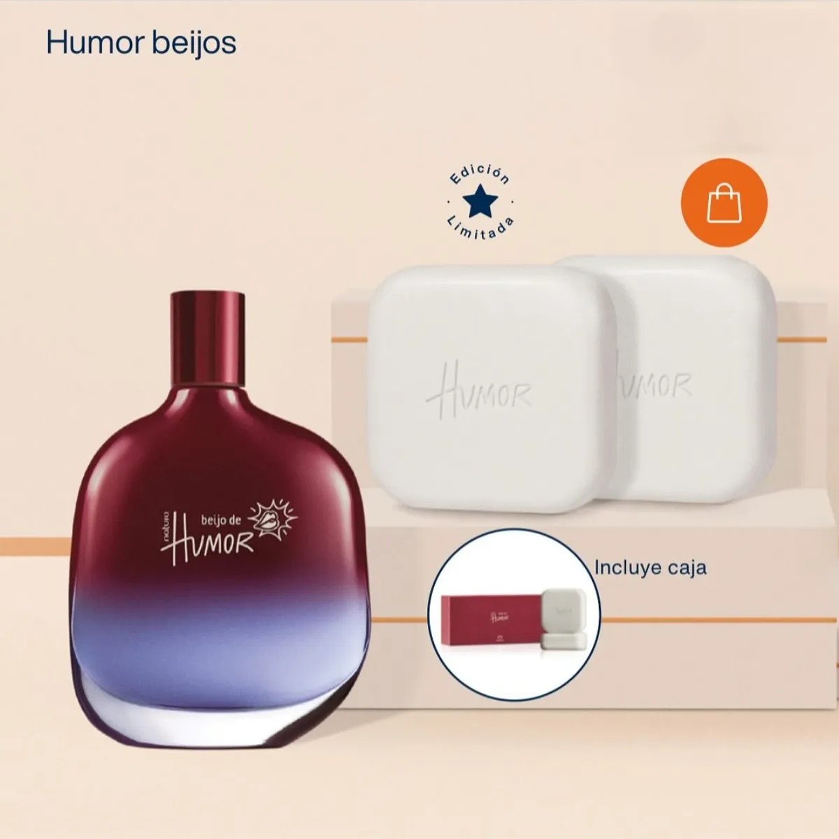 NATURA - Perfume de Hombre beijo de humor + jabones Natura kaiak