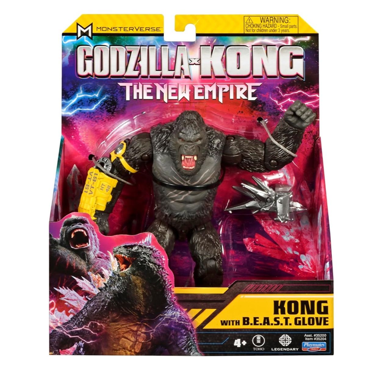 PLAYMATES TOYS - Godzilla x Kong Muñeco Kong con guante BEAST