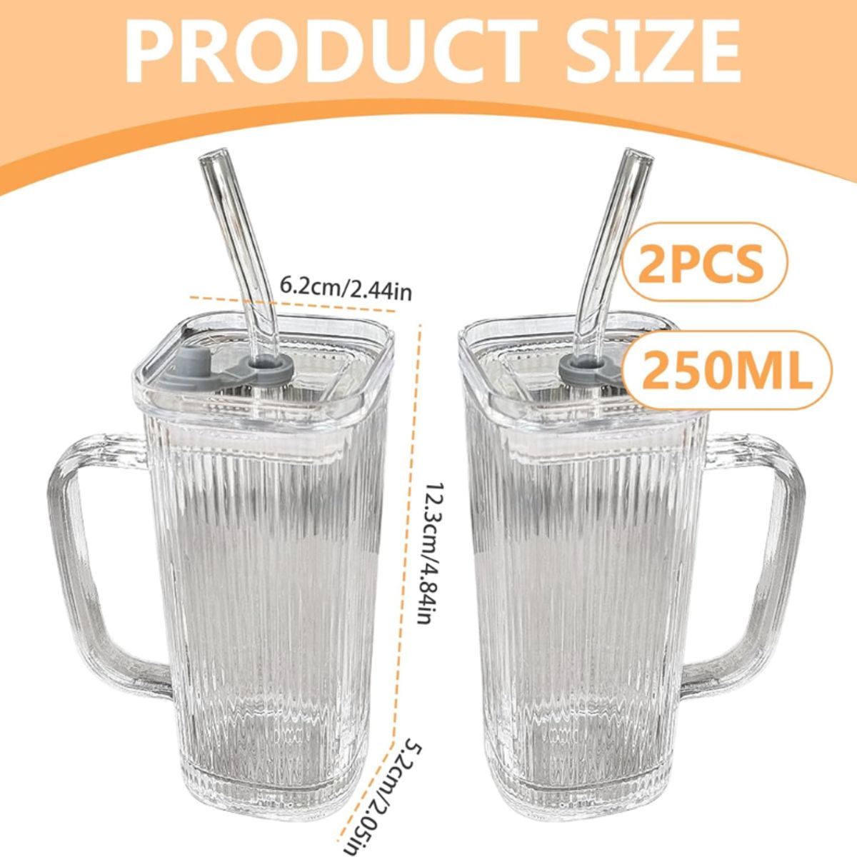 GENERICO - Taza de agua de vidrio con aislamiento SET de 2