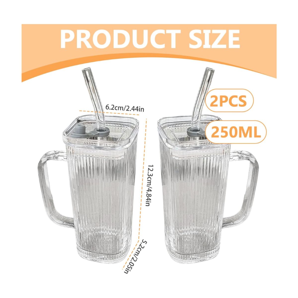 GENERICO - Taza de agua de vidrio con aislamiento SET de 2