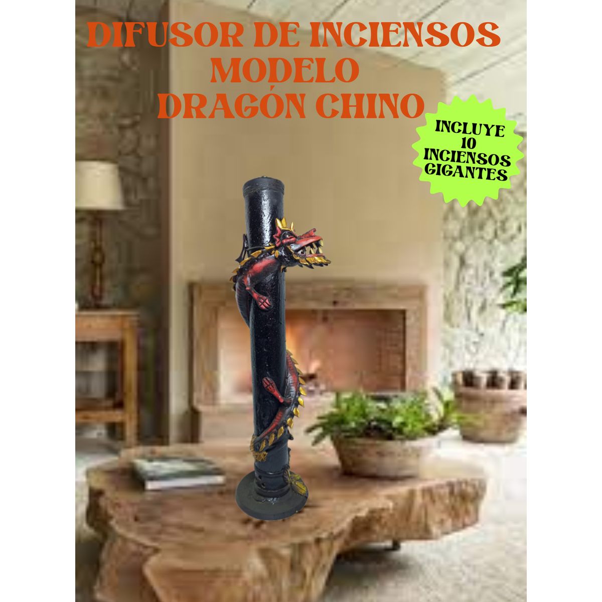 GENERICO - HUMIFICADOR DIFUSOR AROMAS QUEMADOR INCIENSO ADORNO + 10 INCIENSOS