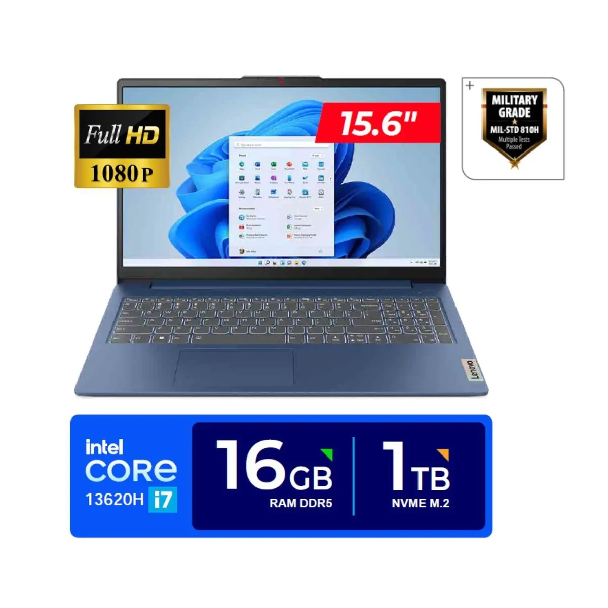 LENOVO - Laptop Lenovo Ideapad Slim3 I7 13620H 16gb 1 TB SSD 15.6 FHD Abyss Blue