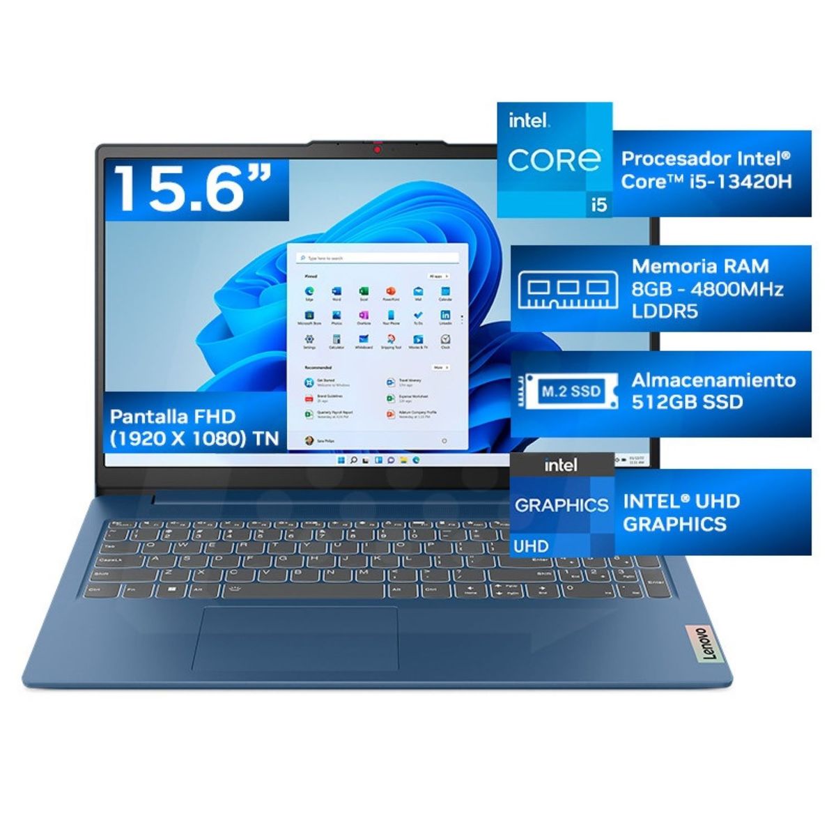 LENOVO - Laptop Lenovo Ideapad Slim3 I5 13420H 8gb 512gb 15.6 FHD Abyss Blue